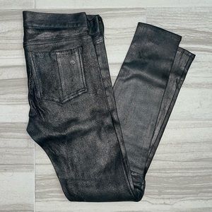 Metallic Leather Pants